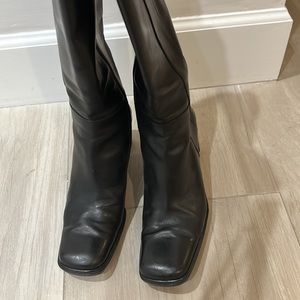 Black leather boots